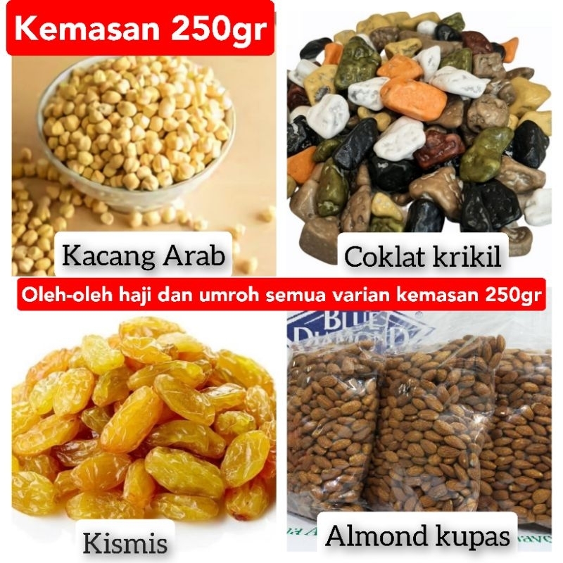 

Kismis, kacang, kurma, coklat oleh oleh haji dan umroh 250gr