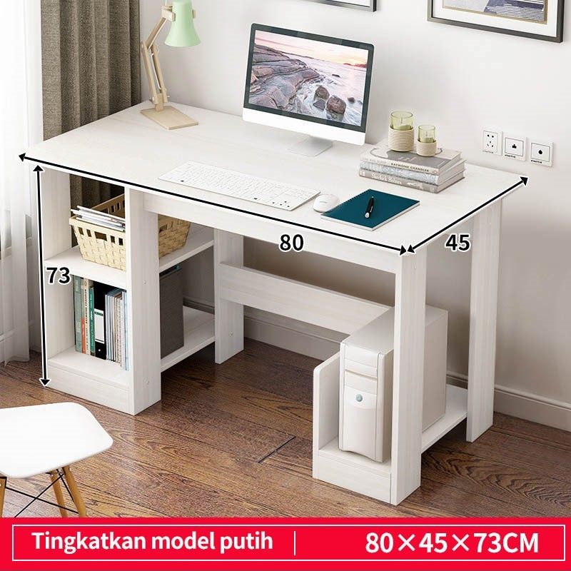 SAKULA Meja Belajar 120cm Meja kantor Meja komputer Meja Kamar Tidur Sederhana Dengan Rak Buku Table Computer Table Meja rias Meja Kerja-A108-80CM