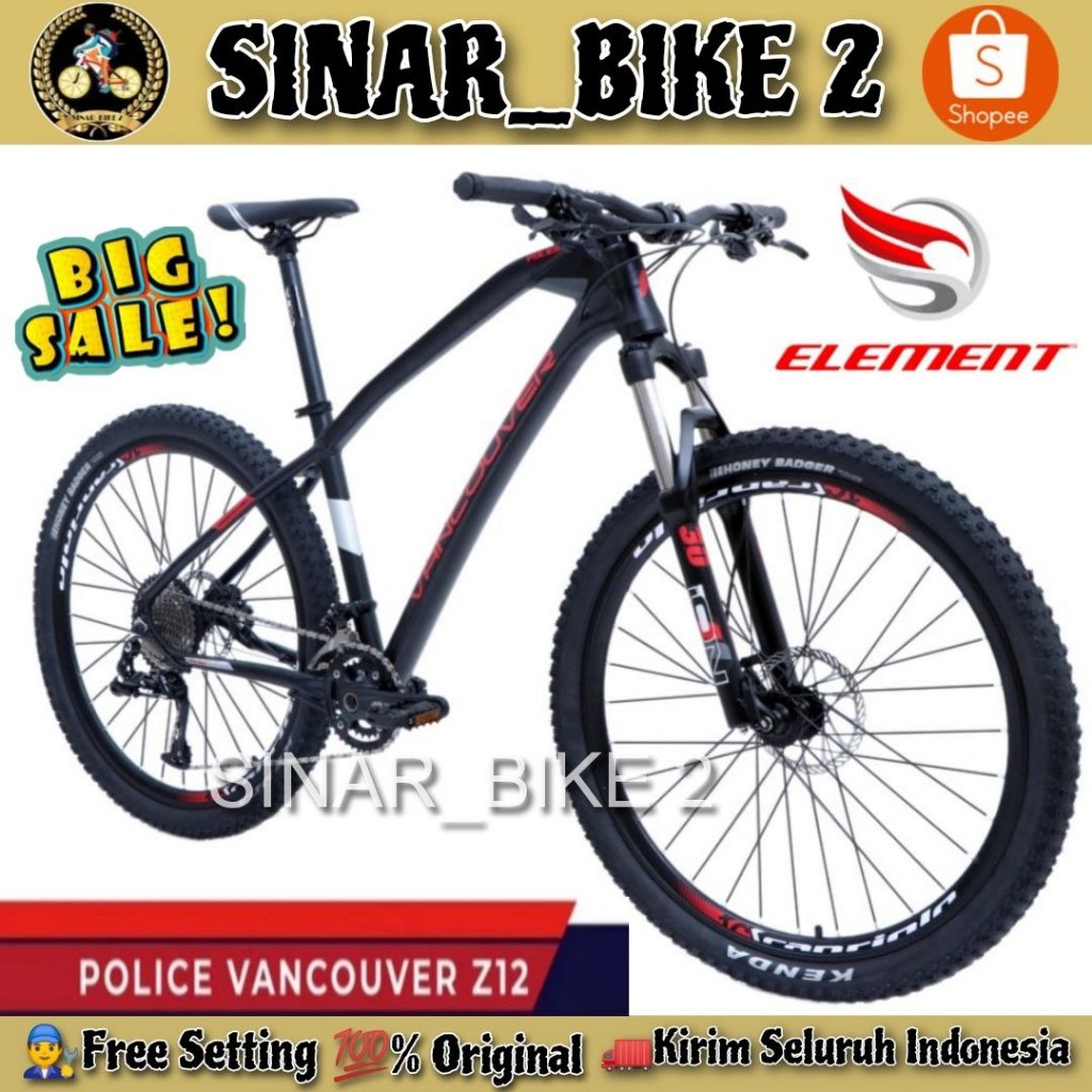 Sepeda Gunung 27.5 MTB ELEMENT POLICE VANCOUVER Z12 24 Speed Hidrolik