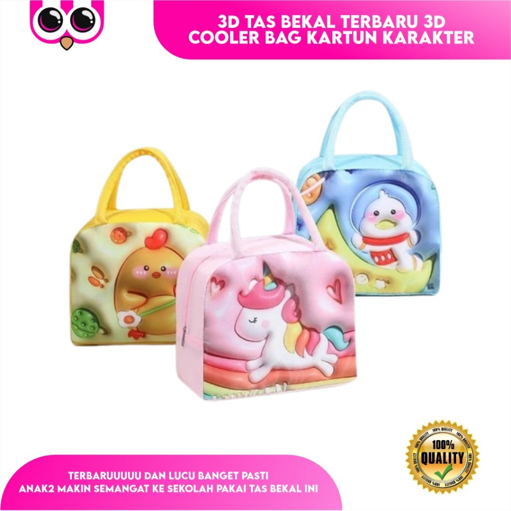 3D TAS BEKAL TERBARU 3D COOLER BAG KARTUN KARAKTER