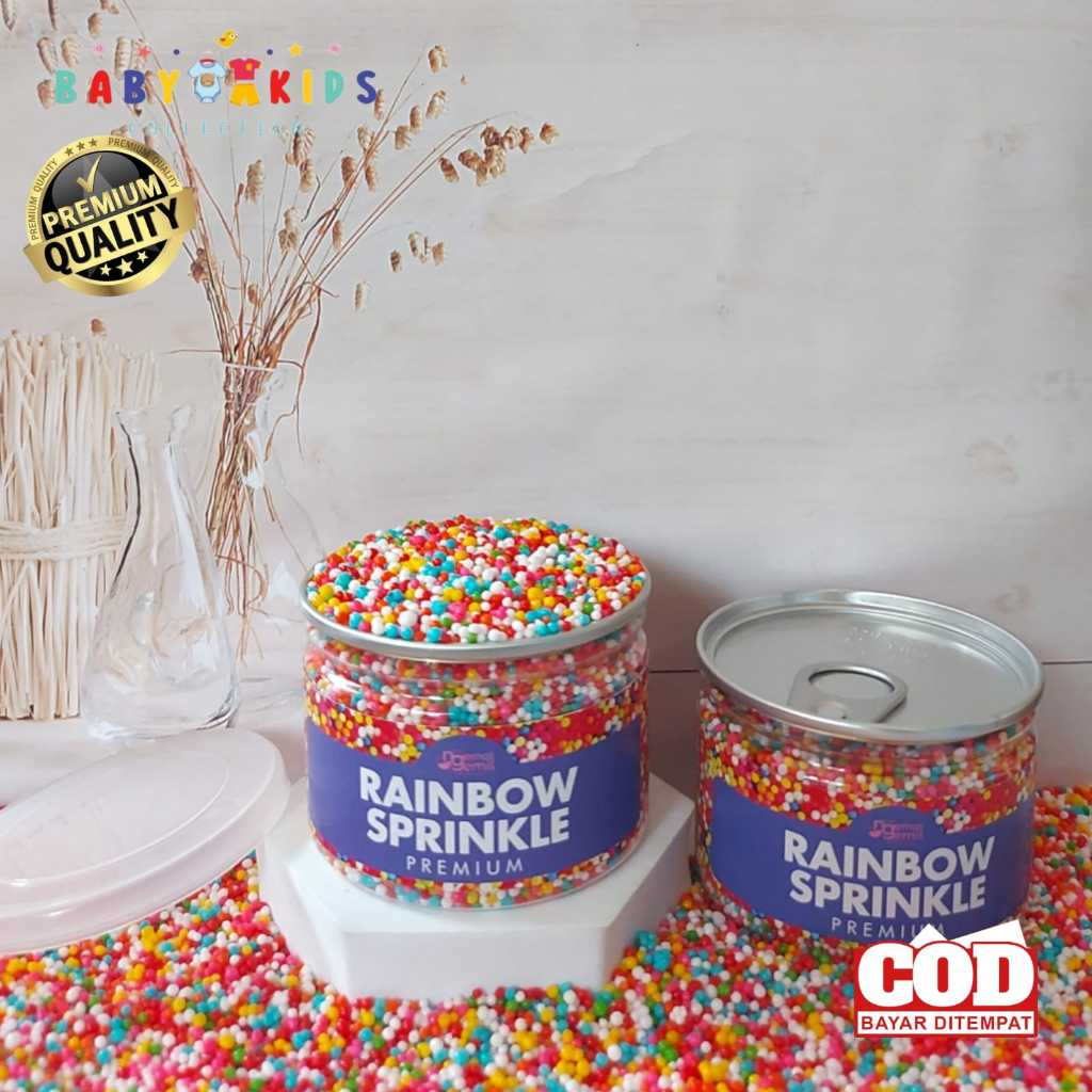 

Can Rainbow Sprinkle Sugar Sprinkle Trimit Warna Warni Hiasan Kue Bolu Donut Kualitas Premium