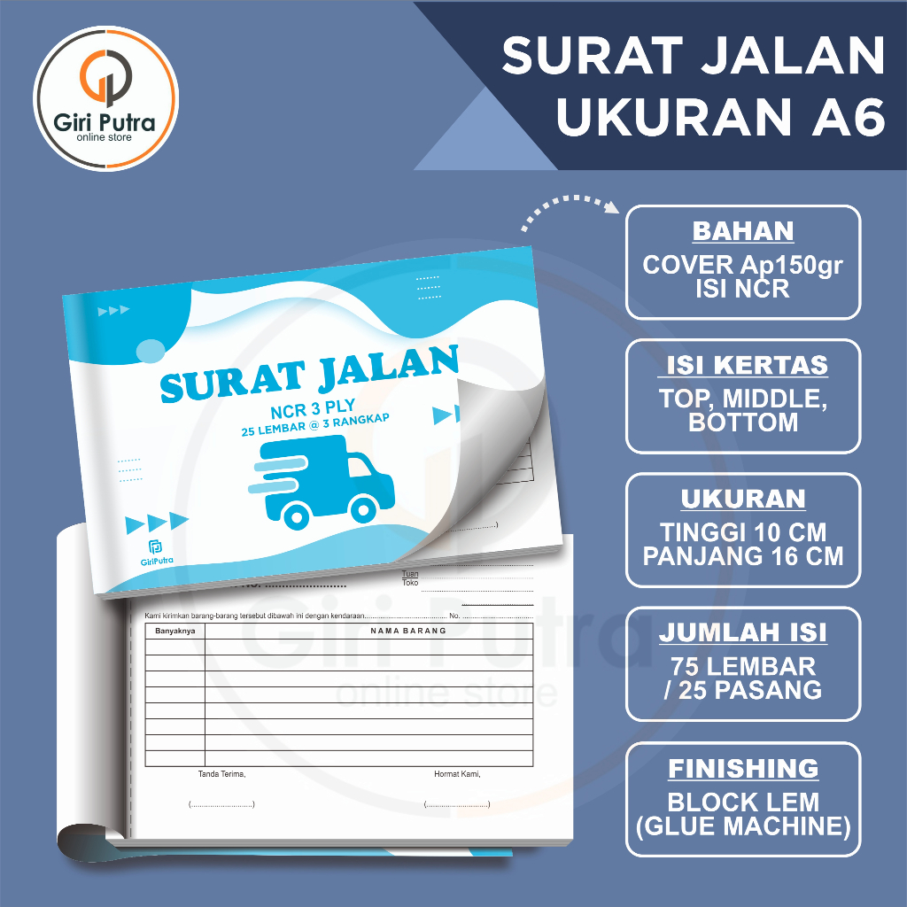 

SURAT JALAN 3 PLY / NOTA SURAT JALAN / A6 / A5