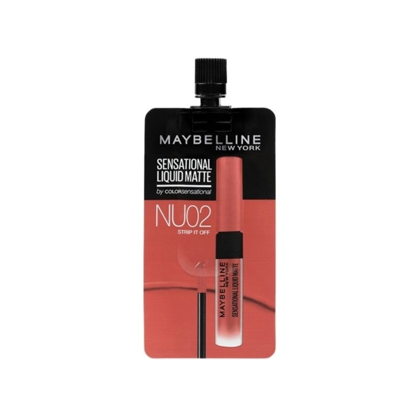 MAYBELLINE Sensational Liquid Matte Lip Cream NU02 Strip it Off Sachet 2 ml