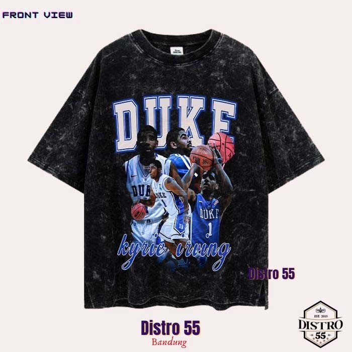KAOS BASKETBALL NCAA BLACK WASHED OVERSIZE / KYRIE IRVING / DUKE / DISTRO 55 BANDUNG / KAOS KATUN HI