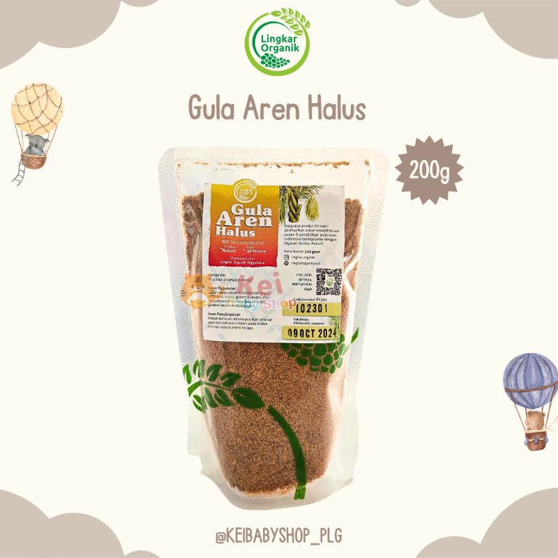 

Lingkar Organik Gula Aren Halus 200gr / Gula Aren MPASI Bayi
