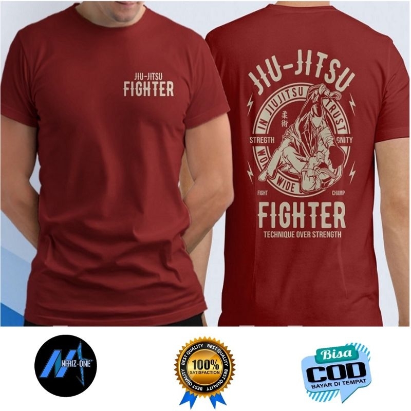 KAOS JIU JITSU FIGHTER | TSHIRT DISTRO JIU JITSU ~ BAHAN KATUN COMBED