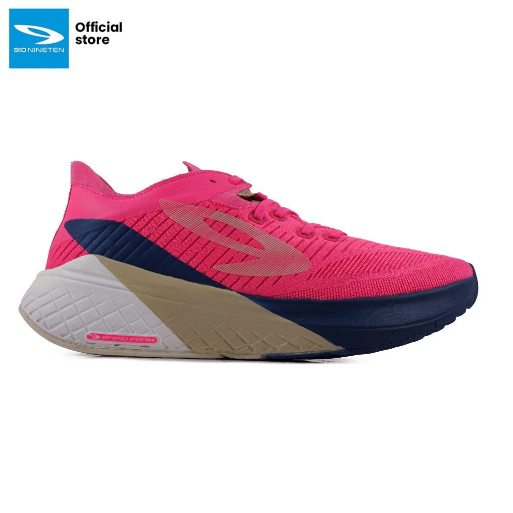 910 Nineten HANNA 1.0 Sepatu Lari - Merah Muda/Biru-Navy/Putih