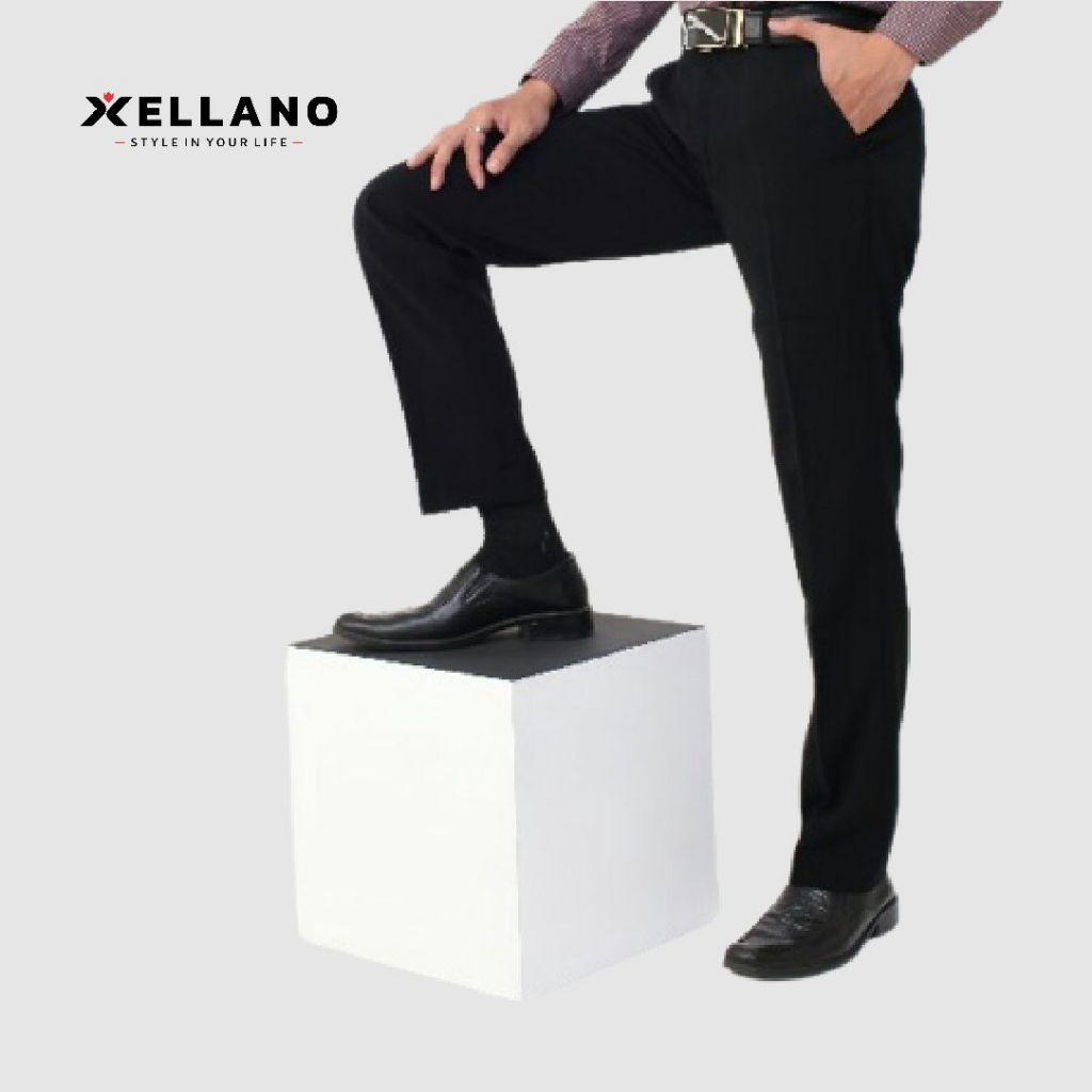 Celana Panjang Formal Pria Kerja Kantor Model Slim Fit High Quality Celana Bahan Twist Hitam 28-36