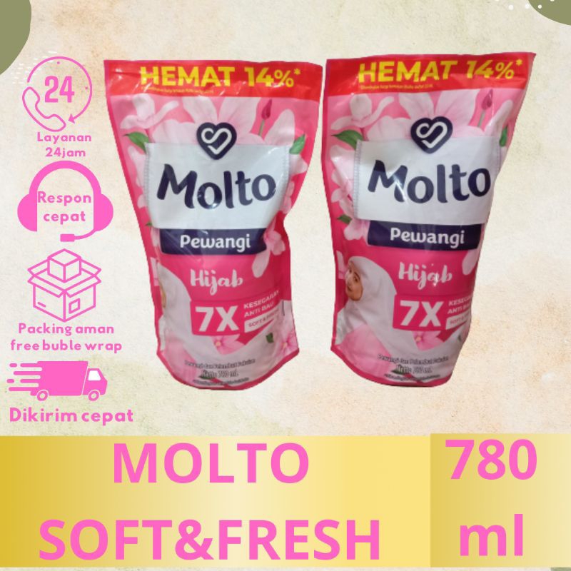 MOLTO PEWANGI PAKAIAN 780ML//MOLTO PELEMBUT PAKAIAN 780ML//MOLTO PEWANGI DAN PELEMBUT PAKAIAN SOFT &
