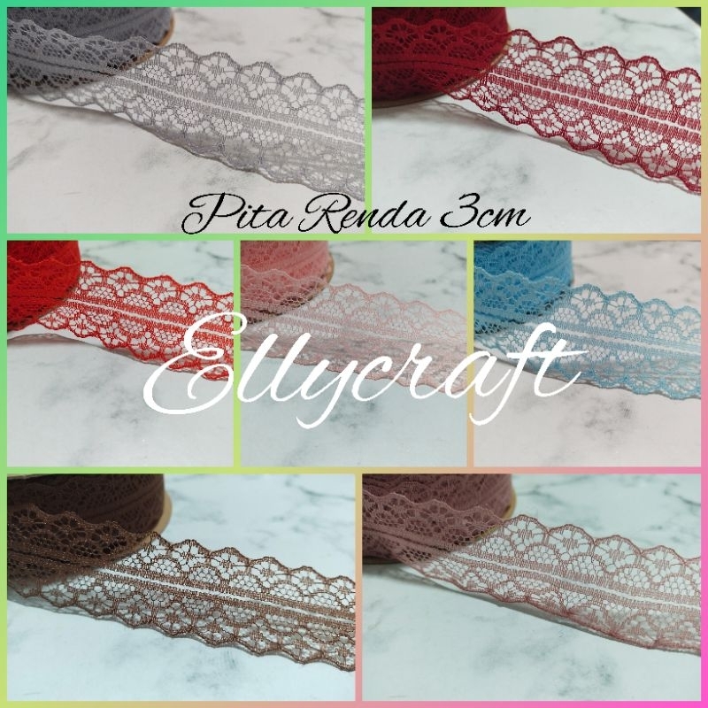 

1yard (90cm) Pita Renda 3cm/Pita Kado/Hampers