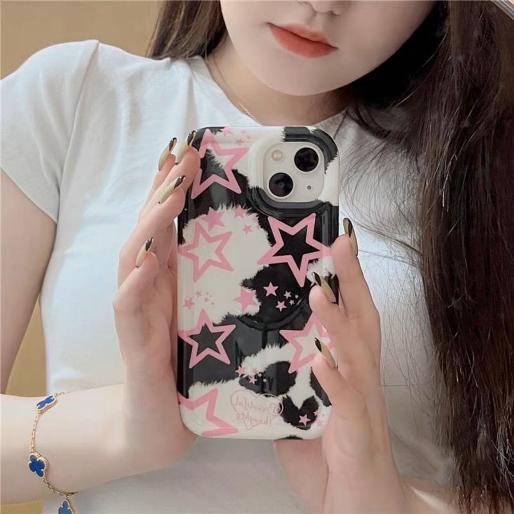 SS32 SoftCase Tpu Motif Bintang Hitam Case For Realme C21 C21Y C30 C31 C33 C55