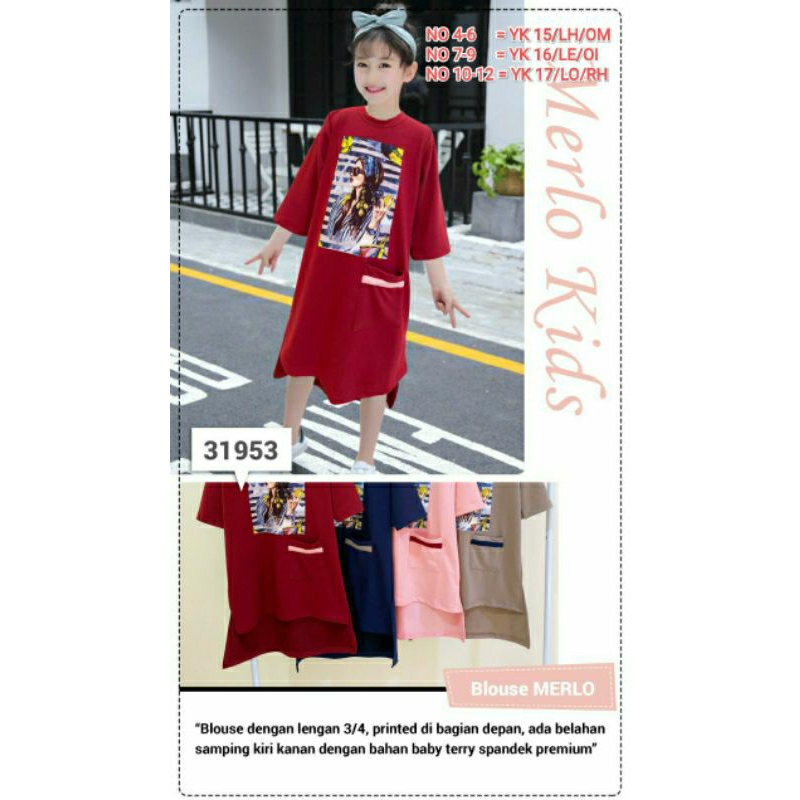 Dress anak perempuan/dress korea/tunik anak perempuan/dress tunik