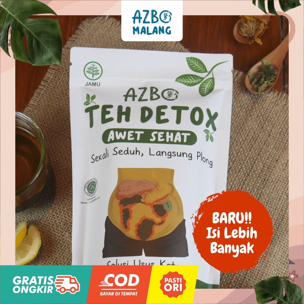 

ISI LEBIH BANYAK! Teh Detox AZBO 130gr | Mengatasi susah/sulit BAB, BAB tidak lancar, sembelit, ambeien | Detoxifikasi usus pencernaan | Solusi usus kotor Azalea Botanicals
