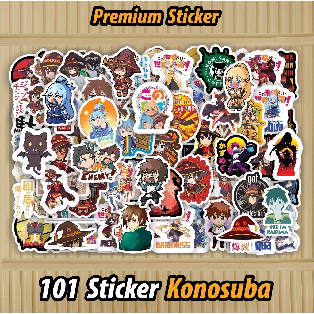 

101 PCS Sticker Konosuba - Sticker Kono Subarashii Sekai Waterproof sudah di Cutting