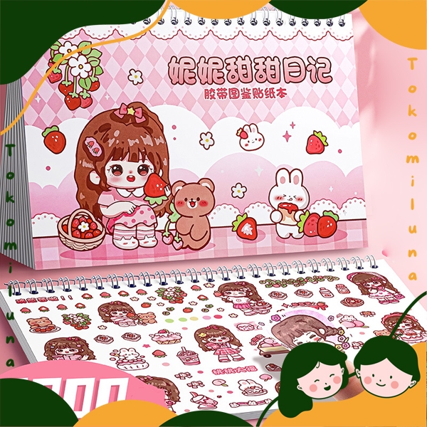 

1 buku isi 20 lembar sticker ukuran A5 karakter nini lucu cute kawai dekorasi jurnal diary HB1462