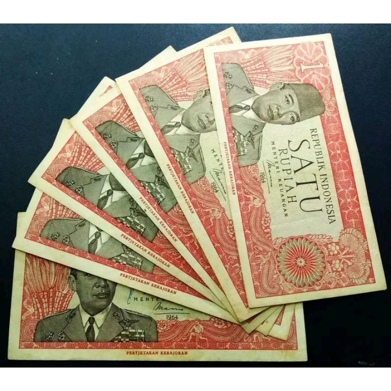 ASLI UANG KUNO 1 RUPIAH SUKARNO TAHUN 1964 GRESS
