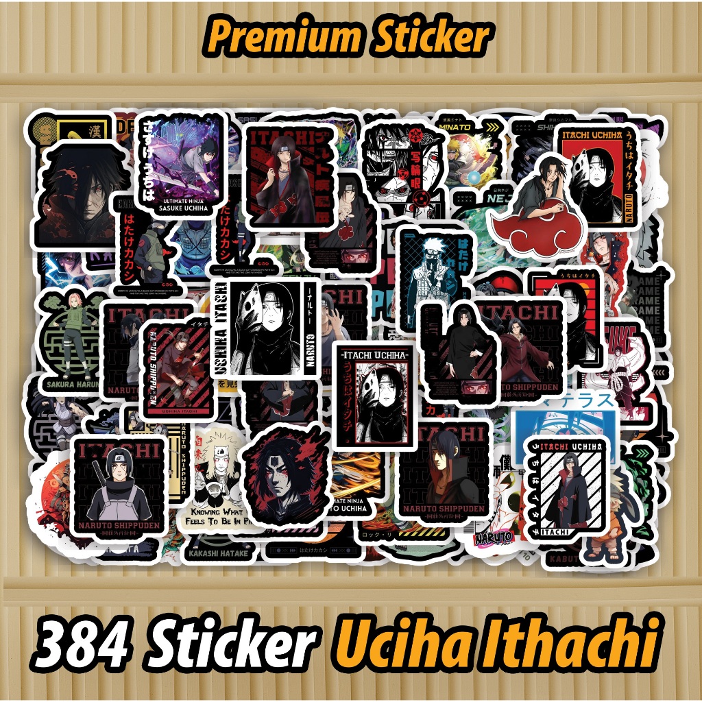 

384 PCS Sticker Itachi Uchiha Waterproof sudah di Cutting
