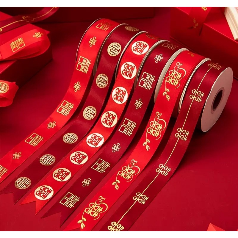 

1ROL 25YARD - PITA CHINESE WEDDING KARAKTER / PITA WEDDING / Pita roll sangjit satin