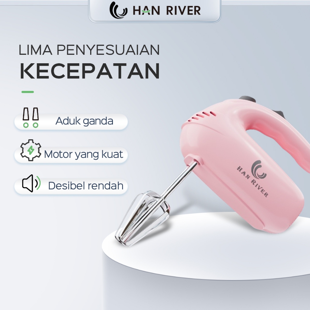 HAN RIVER HRDDQ-008 Han Mixer 5 Kecepatan - Macaroon Pink