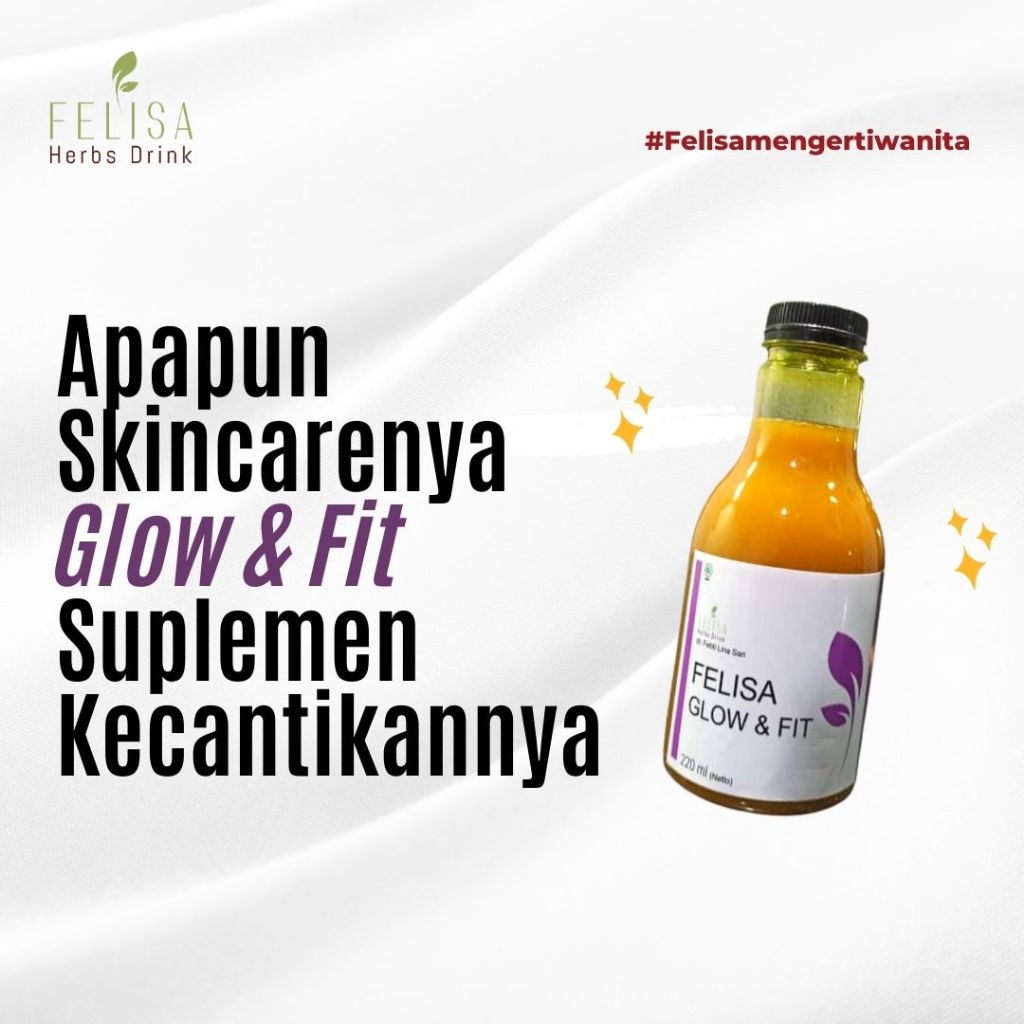 

Felisa Glow & Fit By dr. Febti | Jamu Wanita | Stimulator Kolagen | Herbal Wanita