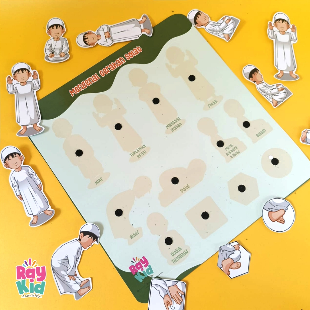 Mainan Edukasi shape sorter gerakan solat angka busypage sensory play puzzle montessori mengasah mot