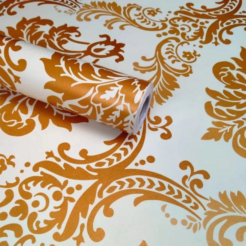 Wallpaper dingding/Stiker dingding Motif Batik gold cocok untuk ruang tamu dan kamar tidur ( P:10M X