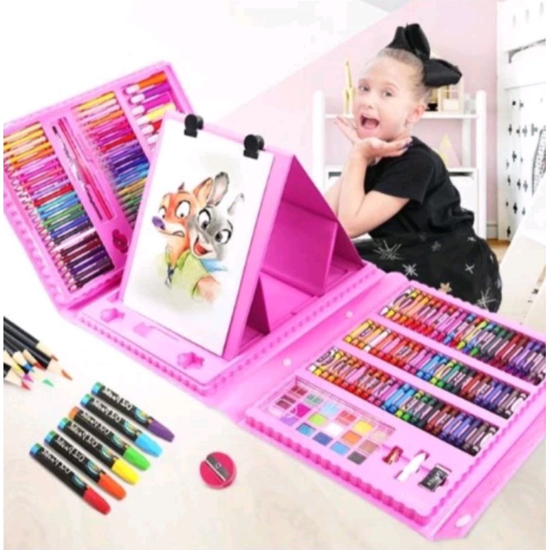Crayon set spidol warna pensil warna oil pastel isi 208pcs
