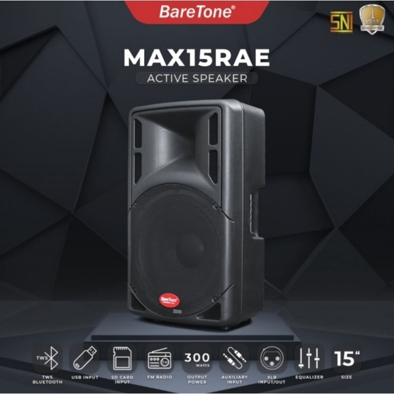 Speaker Aktif Portable Baretone 15 inch 15rae Original Tws Bluetooth 1 Pis