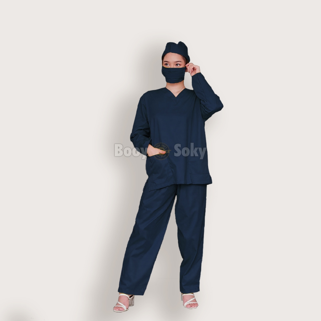 BAJU OKA LENGAN PANJANG / SERAGAM OKA MEDIS / BAJU JAGA / SCRUB MEDIS PANJANG