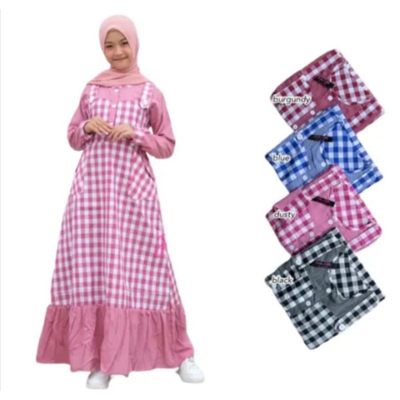 Mikayla Maxi gamis anak remaja dress anak tanggung baju muslim anak usia 10 th - 15 th