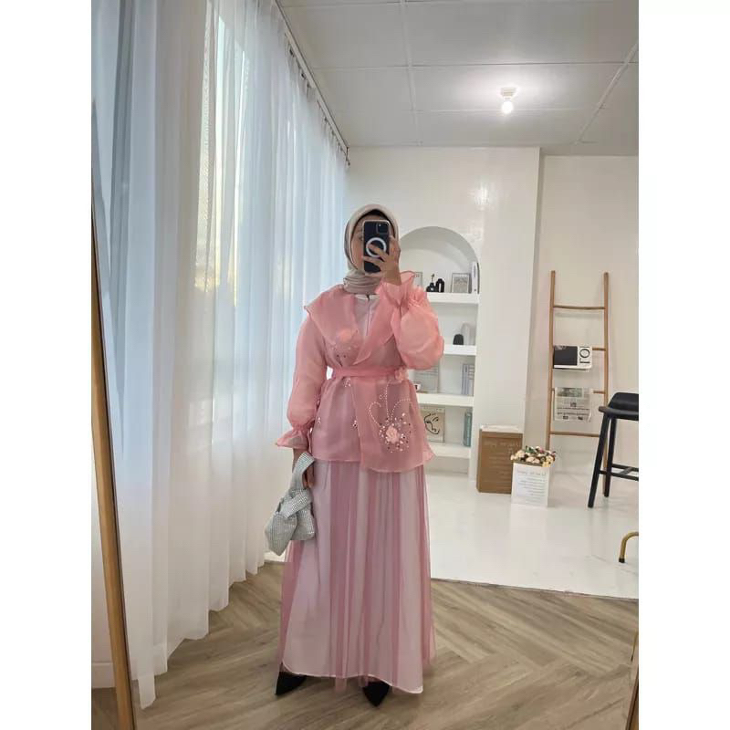 Dress Kondangan Busui Friendly/Kondangan Seragaman Organza/“Hasya Organza Dress