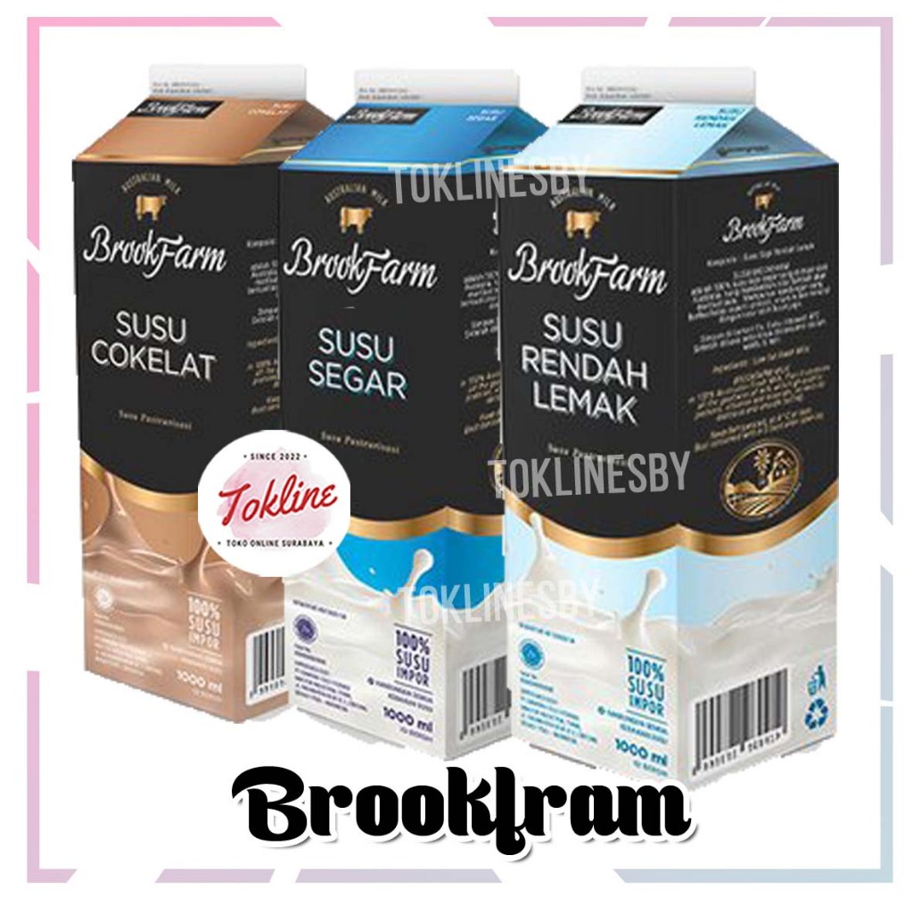 

[ 1 Karton isi 6 ] BROOKFARM SUSU MILK STRAWBERRY FRESH MILK LOW FAT CHOCOLATE 1L 1000ml