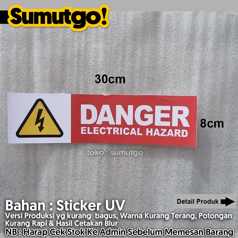 

[Promo Barang Reject] Stiker Danger Electrical Hazard Warning Awas Tegangan Tinggi uk 30 x 8 cm / Sticker UV Tanda Label Sign Rambu K3 Safety Keselamatan Kerja Tahan Air Tahan Minyak