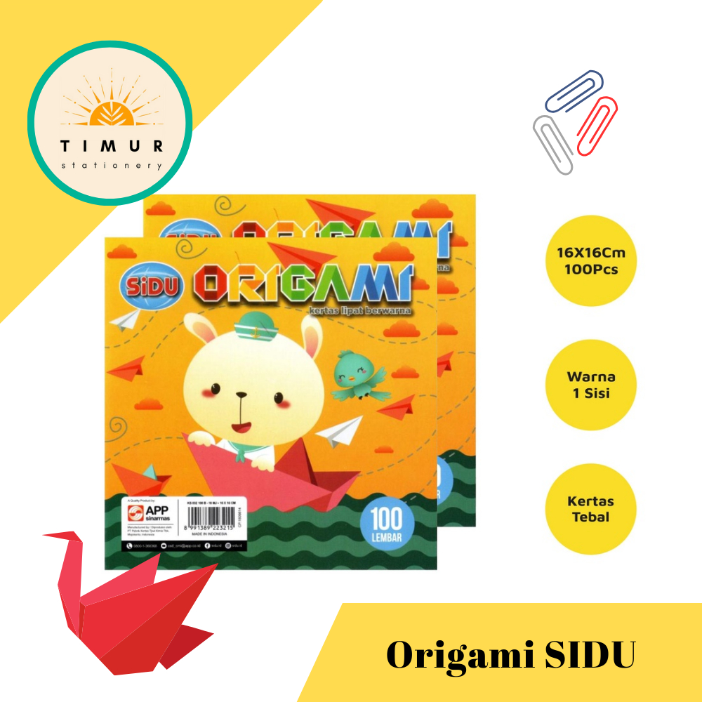 

Kertas ORIGAMI SIDU per pack isi 100 lembar