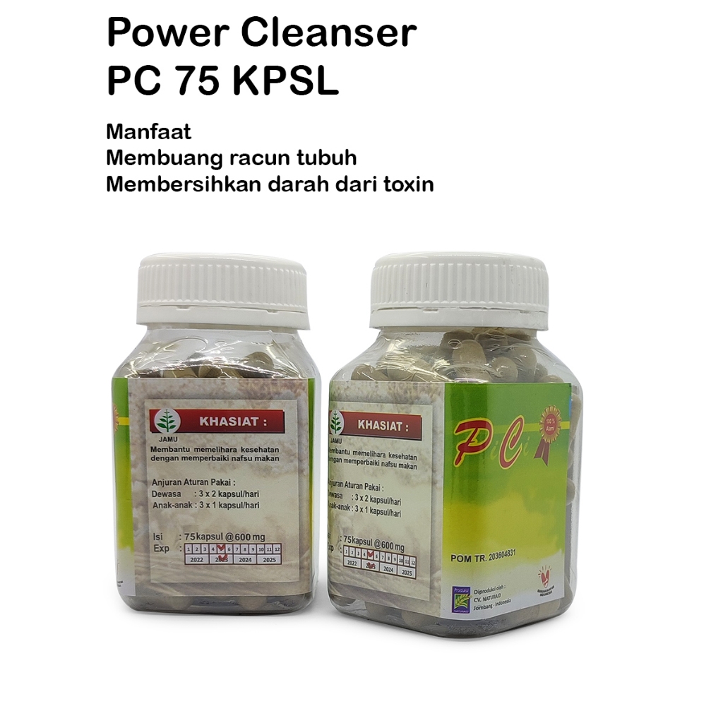 PC Power cleanser 75 KAPSUL  herbal detok tubuh solusi mengeluarkan racun tubuh