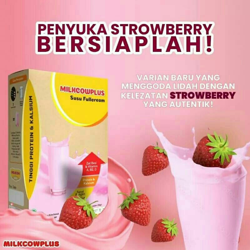

MilkcowPlus susu penggemuk badan peninggi badan rasa stroberi 500 gram