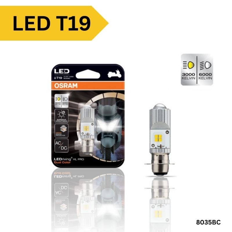 Osram Led T19 Laser Dua Warna Original 8035 Bc Lampu Depan Led Motor Beat Mio Vario Headlamp