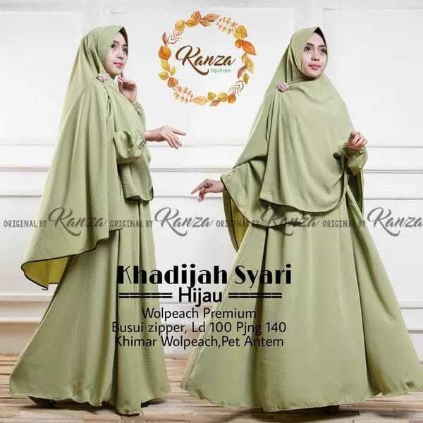 rrcollection20 -1 Set Khadijah Syar'i (Gamis + Kerudung) Gamis Syari Khadijah + Kerudung - Gamis Sya