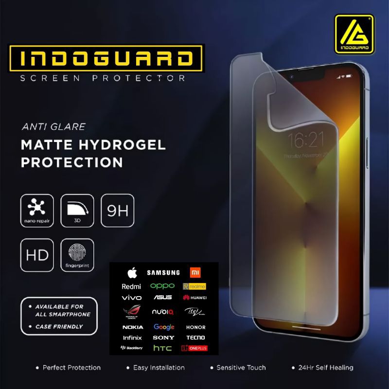 Anti Gores Hydrogel Matte Untuk Semua Tipe Handphone  Samsung/Oppo/Xiaomi/Realme/Vivo/POCO/iPhone/Huawei/Asus -Anti Glare