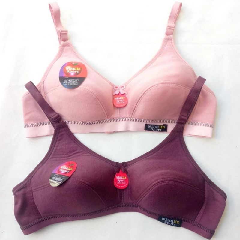 Sport Bra Wanita Bra Katun Tanpa Kawat BH Sport Winalin