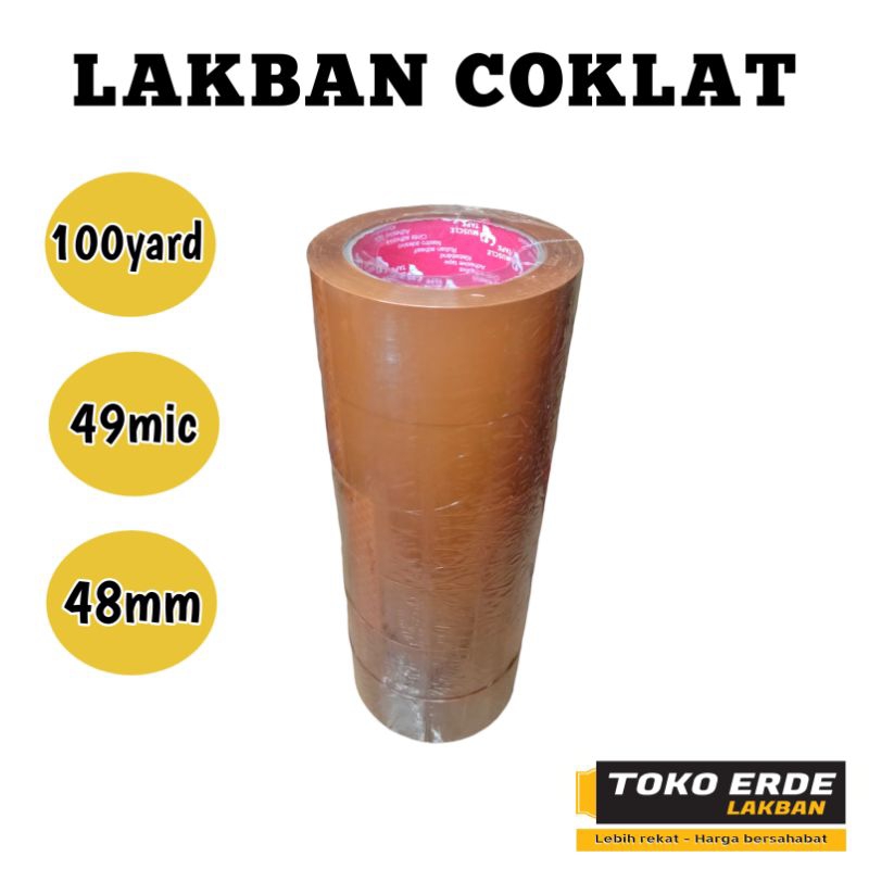 

Lakban Muscle Tape Coklat 100yard 48mm rekat kuat