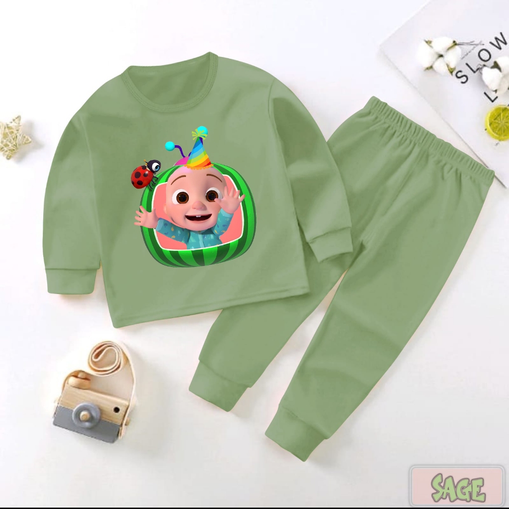 Baju Bayi Baju Tidur Bayi Anak Perempuan Laki Laki Piyama Anak Lengan Panjang Usia 0-4 Tahun Motif Bear