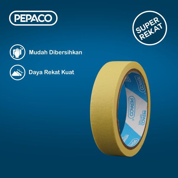 

PEPACO MASKING TAPE, LAKBAN KERTAS, 1 INCH X 20 YARD, 1 ROLL