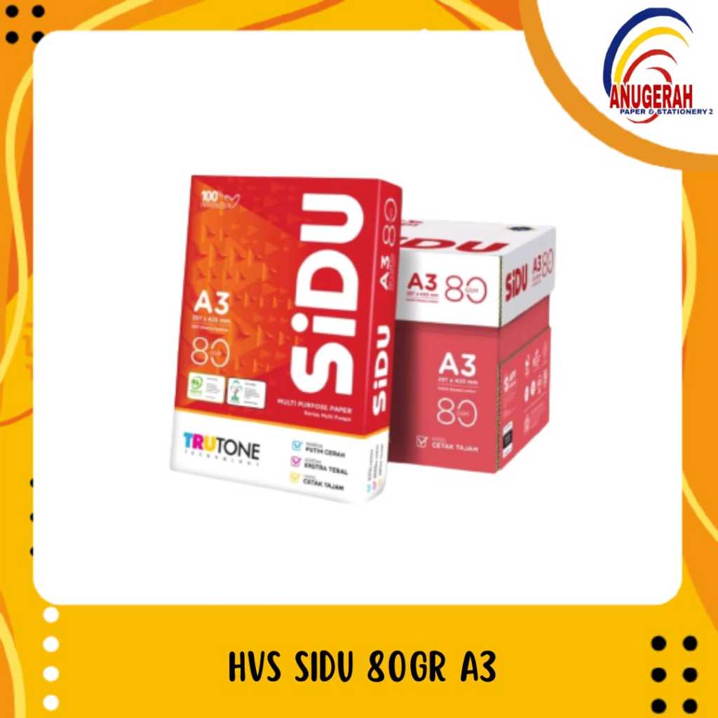 

KERTAS HVS SIDU / SINAR DUNIA A3 80gr (RIM)