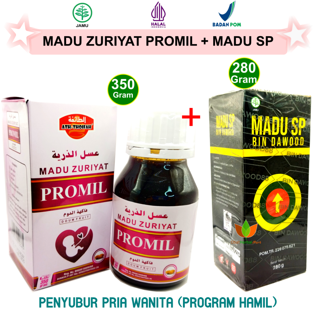 PAKET PROGRAM HAMIL PRIA WANITA : MADU ZURIYAT PROMIL ALAMI ASLI BUAH ZURIAT & MADU SP SUBUR PRIA BI