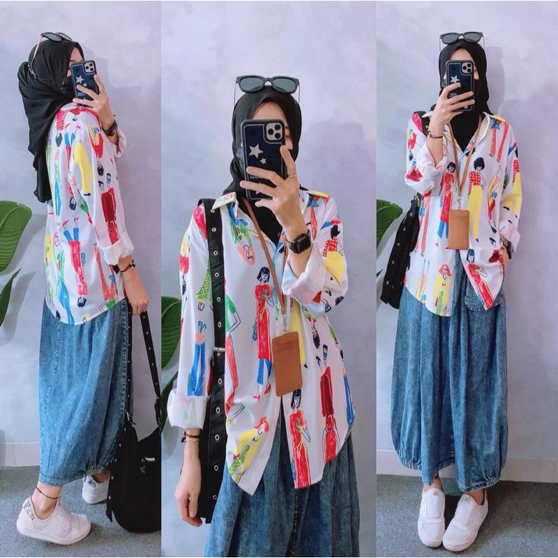 KEMEJA PEOPLE import SALE sisa cream
