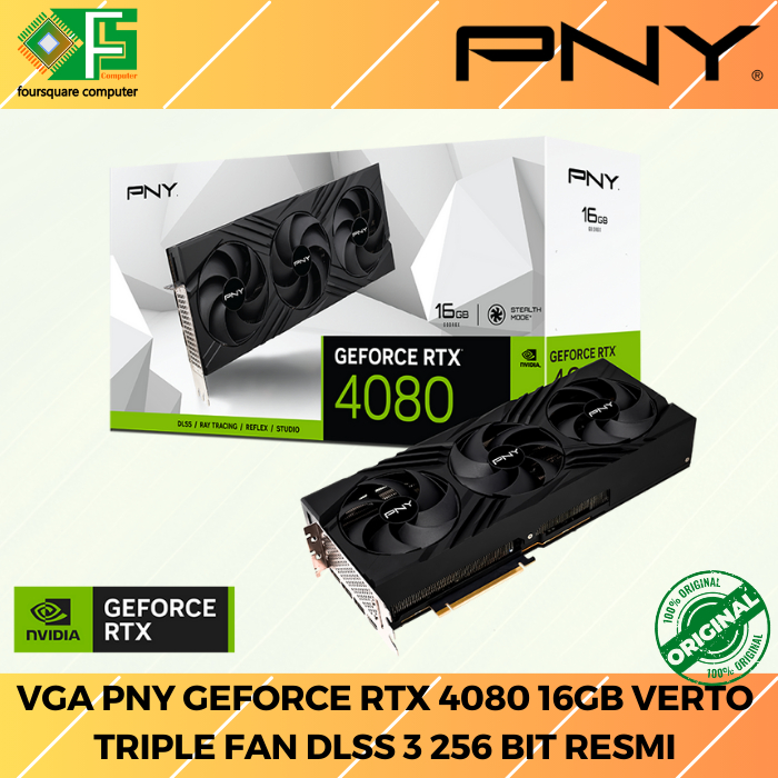 VGA PNY nVidia GeForce RTX 4080 16GB VERTO 256 Bit Resmi