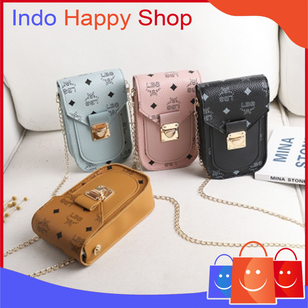 Tas Handphone Wanita Selempang Dompet HP Tali Rantai Fashion Korea 𝙄𝙃𝙎 141