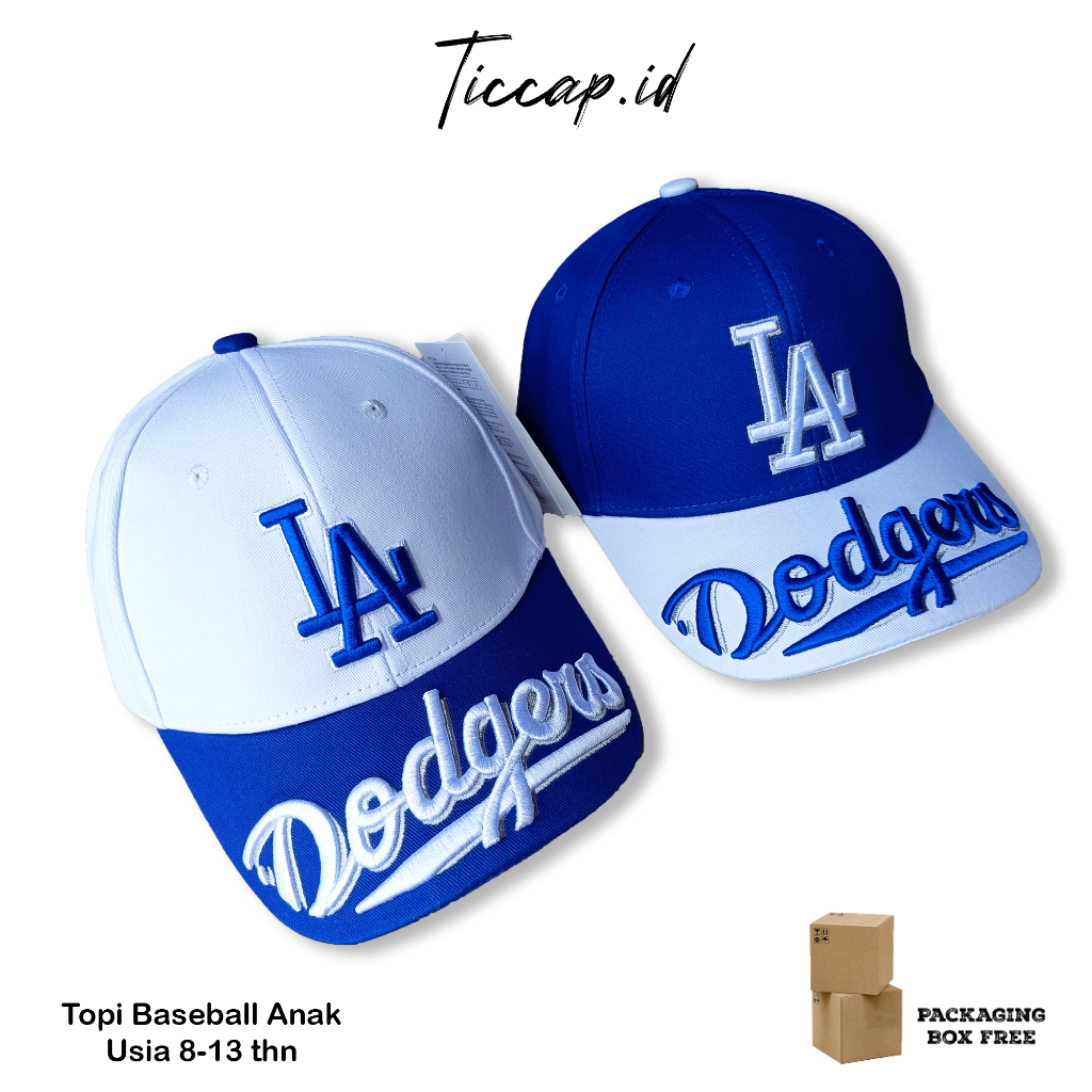 TICCAP.ID Topi Baseball Anak-Anak LA DODGERS Tag Label Import Korea