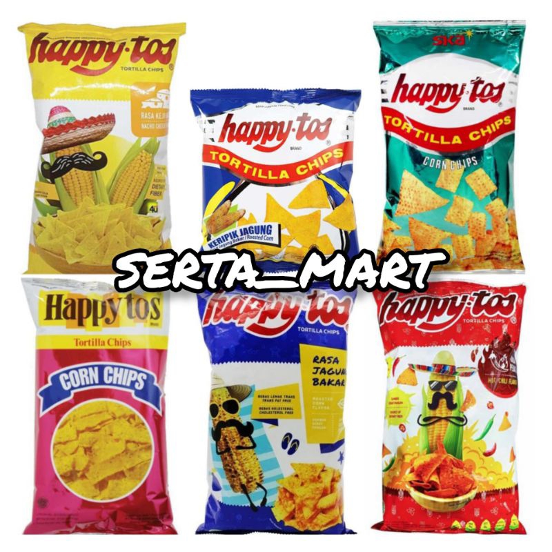 

Happytos Snack Tortilla Chips 140gr - Happy Tos Jagung Bakar / Hot Chili / Nacho Cheese 160gr